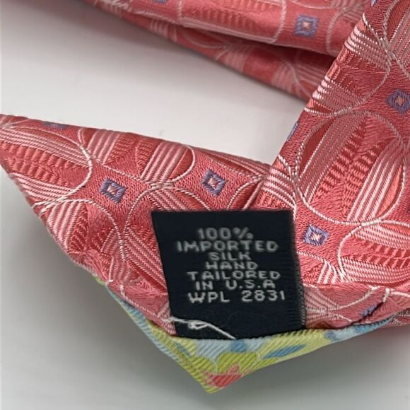 Ted Baker Pink Geometric Silk Tie - Picture 4 of 5